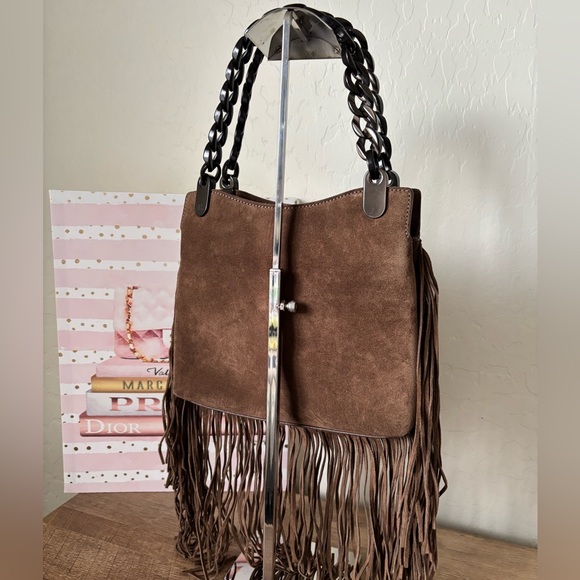 Ralph Lauren Collection - Brown Suede Fringe Bag - Picture 5 of 11